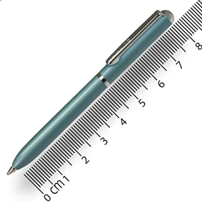 Afbeelding van mini balpen, turquoise, navulbaar Online portemonnee intrekbaar, met navulverpakking D1 zwarte inkt, klein slechts 8 cm
