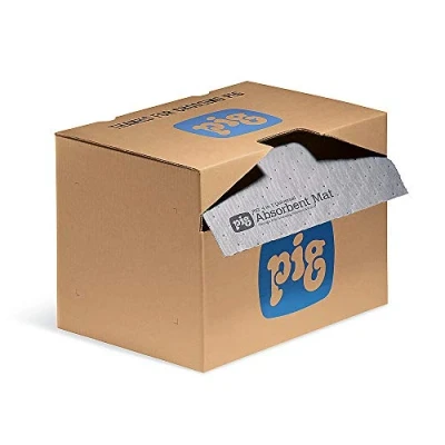 Afbeelding van New PIG MAT284 4 in 1 mat, 34,8 l absorptievermogen, 24 m lengte x 41 cm breedte, rol/dispenser, grijs