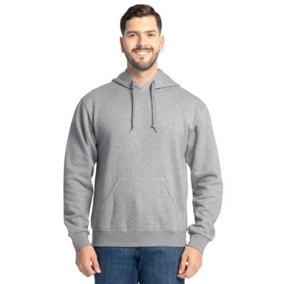 Afbeelding van Fruit of the Loom Eversoft fleece hoodies voor heren, Trui en volledige ritssluiting, vochtafvoerend ademend, maten S 4x, Grey Heather, M