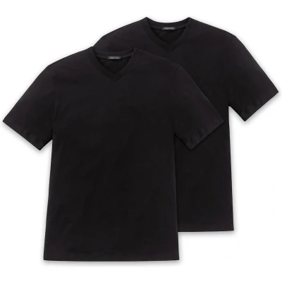 Afbeelding van Schiesser American Vneck MPACK:2 Pyjamashirt, Heren, Maat: Small, Black