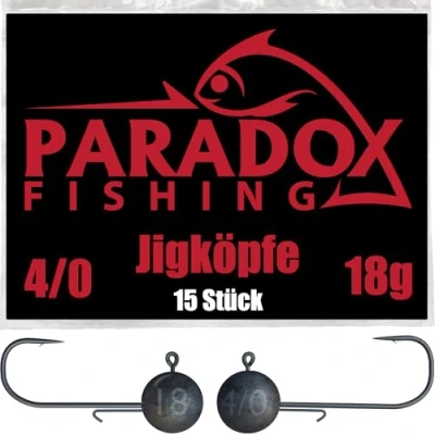 Afbeelding van Paradox Fishing Jigkoppen set 15 x 18 g 4/0 I jig koppen rubberen vis met jighead voor vissen, baars, snoek, snoekbaars, visaccessoires