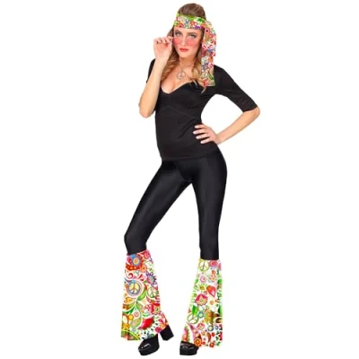 Afbeelding van Widmann Hippieset jaren 60/70, hoofdband en manchetten, hippie, Reggae, Flower Power