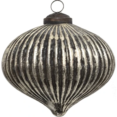 Afbeelding van Clayre &amp; Eef Kerstbal Ø 10 cm Bruin Glas Kerstdecoratie