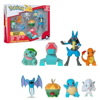 Afbeelding van Bandai Pokémon Set van 8 figuren 5 tot cm Bulbizarre Salamèche Carapuce Nosferapti Alola Goupix Dratatin Porygon Lucario Speelgoed voor kinderen vanaf 4 jaar Battle
