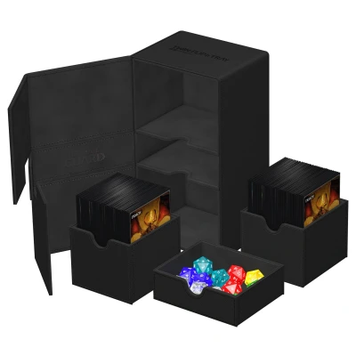 Afbeelding van Ultimate Guard Twin Flip&#039;n&#039;Tray Deck Case 200+ XenoSkin Monocolor Black