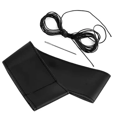 Afbeelding van Stuurhoes, Universele DIY Naaien 38 Cm / 15 Inch Microfiber Leer Auto interieur Stuurhoes Accessoire(Zwart)