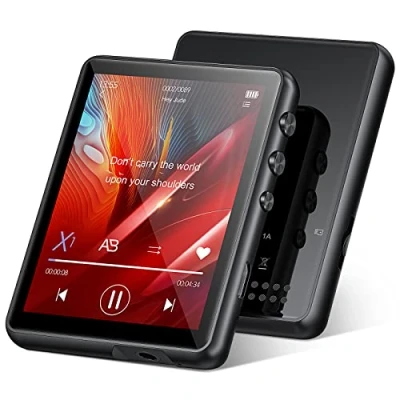 Afbeelding van 64 GB MP3 speler met Bluetooth 5.3, Portable Hi Fi muziekspeler, Ingebouwde Luidspreker, Line in Voice Recorder, 2,4&quot; volledig Touchscreen, FM radio, Ondersteuning tot 128