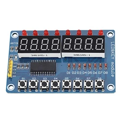 Afbeelding van TM1638 8 bits LED display module, digitaal, toetsen, display, voor AVR Arduino arm