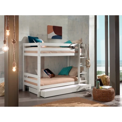 Afbeelding van LUCEVI Pino Stapelbed H160CM + Ladder Rolbed Wit 90x200 cm