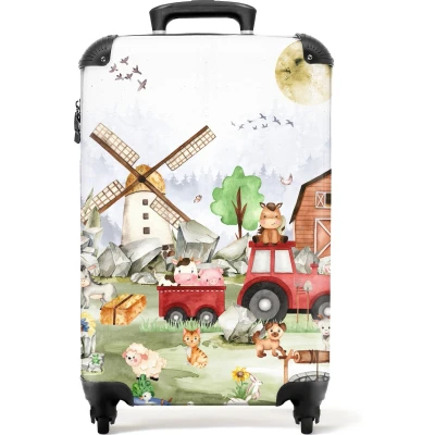 Afbeelding van NoBoringSuitcases.com® Kinderkoffer boerderij Trolley kind jongens 55x35x25