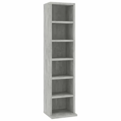Afbeelding van vidaXL Cd Kast Opbergkast Opslagkast Kasten Dvd Opbergmeubel Cds Opslagmeubel Opbergkasten Opslagkasten Opberging Meubel Bewerkt Hout Betongrijs