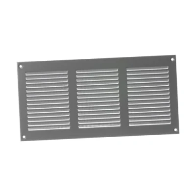 Afbeelding van 300x150mm Ventilatierooster met Insectenhor Metalen Ventilatieroosters Toevoer en Afvoerrooster Staal, Grijs