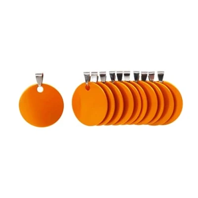 Afbeelding van Ronde aluminium lege hondenhanger, doe het zelf gegraveerde kat hond ID tags, gepersonaliseerde naamplaatjes voor huisdieren, hondenhangers, snijden, diameter 3 cm, goud, 12 stuks