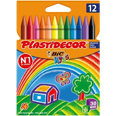 Afbeelding van Bic Waskrijt Plastidecor Gekleurd Junior 12 Stuks