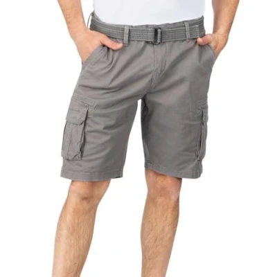 Afbeelding van riverso RIVJoko Cargoshorts voor heren met riem, regular fit, korte broek, bermuda shorts, cargoshorts, zomer, stretch, marineblauw, beige, groen, grijs, S, M, L, XL, XXL, 3XL, 4XL, 5XL, Ivy Olive,