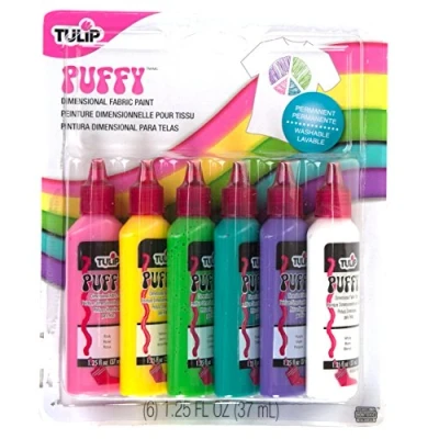 Afbeelding van Tulip Dimensional fabric paint Puffy 6stuks