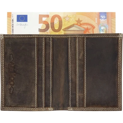 Afbeelding van Creditcardhouder Pasjeshouder Kaarthouder Briefgeld Leer Buffelleer Cognac Arrigo