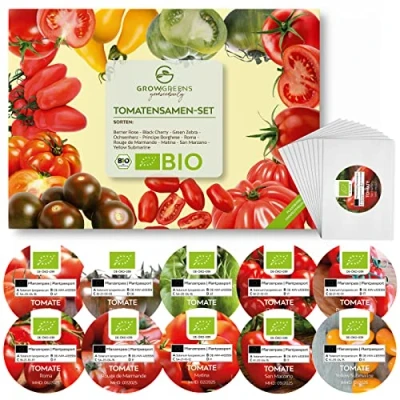 Afbeelding van BIO tomaten zaden mix met 10 Soorten biologische zaad groeiset voor aanplant ideaal Terras, Balkon &amp; Tuin
