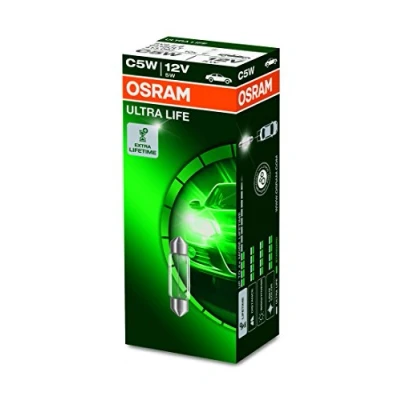 Afbeelding van OSRAM 6418ULT ULTRA LIFE, C5W, bijzonder duurzaam, halogeen signaallampen, kartonnen vouwdoos (10 lampen), 12 x 11 mm