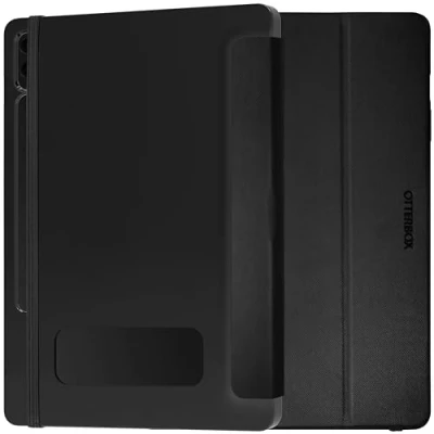 Afbeelding van OtterBox React folio hoes voor Samsung Galaxy Tab S9 FE+, schokbestendig, valbestendig, ultradun, beschermende hoes, getest volgens militaire standaard, Zwart, Zonder Verpakking