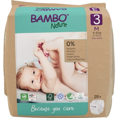 Afbeelding van 2x Bambo Nature Luiers Maat 3 (4 8 kg) 28 stuks