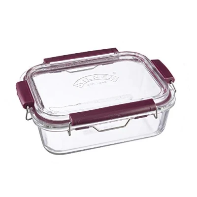Afbeelding van Vershouddoos van borosilicaatglas met lekvrij clipsluitsysteem, BPA vrij, oven en magnetronbestendig, 1400 ml, afmetingen: 24,5 x 19 8,5 cm