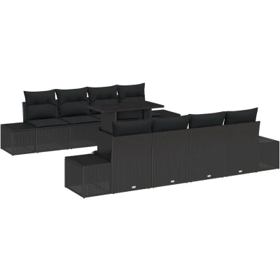Afbeelding van vidaXL Tuin Sofa Set van 7 Houtskool