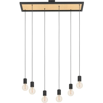 Afbeelding van EGLO Consett Hanglamp E27 78 cm Zwart/Bruin Staal