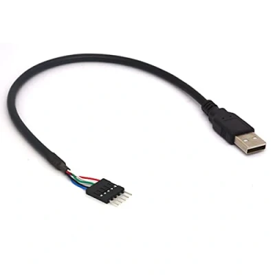 Afbeelding van Tomost 5 pins moederbord header naar USB A kabel, Dupont IDC mannelijke stekker 2.0 verlengkabel (2 stuks)