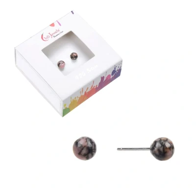 Afbeelding van Oorbellen Rhodoniet 4 mm