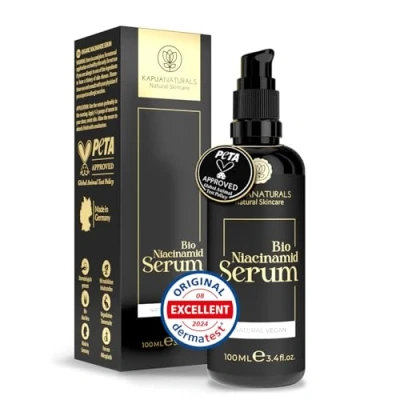 Afbeelding van BIO Niacinamide Serum Hooggedoseerd 100 ml 10% + 1% Zink Verkleint poriën ✓ Vermindert vlekken Egale huidteint Tegen puistjes, ontstekingen en roodheid Natuurlijke cosmetica