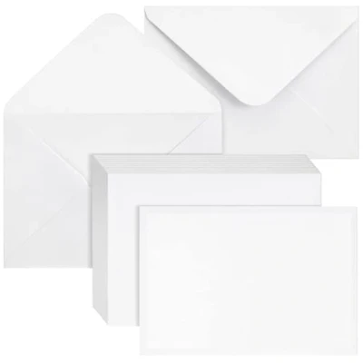 Afbeelding van PALUDO 100 Stuks Kraftpapier Enveloppen 13,5 x 18,5 cm 130 g/m² Puntklepp nat Lijmen, Gerecyclede voor Wenskaarten Verjaardagskaarten Uitnodigingen, Wit