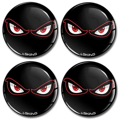 Afbeelding van SkinoEu® 4 x 60 mm sticker 3D gel siliconen autosticker stickers No Fear Eye velgenstickers voor wieldoppen naafdop wielnaafdop auto tuning A 4060