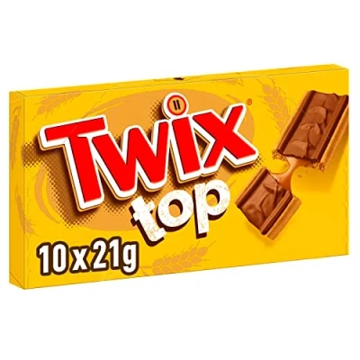 Afbeelding van TWIX TOP Koekjeschocolade au lait et karamel 10 koekjes per stuk 210g