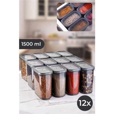 Afbeelding van Asir Opslagbox set (12 stuks) Antraciet 8,5 x 15,5 16,5