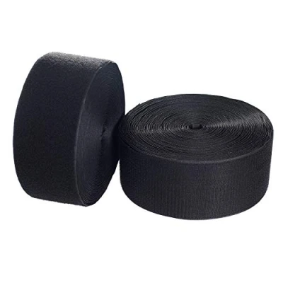 Afbeelding van TUKA 12 meter x 100mm Klittenband Vastnaaien (12 m Haakband &amp; lusband), Extra Sterke Klittenbandsluiting, 100 mm Brede Haak Lus Band, Niet Klevend om op te Naaien, Zwart, TKB5036 Black