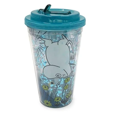 Afbeelding van Beker Dubbelwandig Moomin Blauw&amp;Transparant Duurzaam Ecozen 500ml 17,5x10x10cm