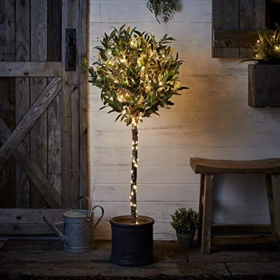 Afbeelding van Lights4fun Outdoor Fairy Lights met 200 Warm Wit Micro LEDs op Zilveren Draad Batterij Timer 19.9m