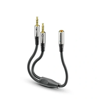 Afbeelding van sonero S ACA002 audio kabel 0,25 m 3.5mm 2 x Zwart