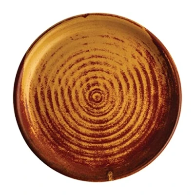 Afbeelding van Olympia Canvas ronde borden met smalle rand roestoranje 18cm (6 stuks)