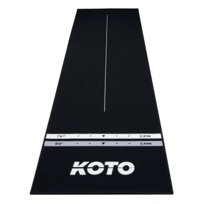 Afbeelding van KOTO Carpet Dartmat Zwart 285 x 80 cm, hoogwaardige tapijt dartmat, rubberen vloer, 4 werplijnen, middenlijn &amp; beschermfunctie voor vloer en darts, professioneel gebruik