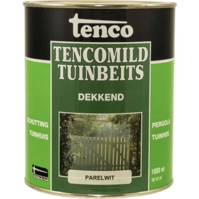Afbeelding van Tenco Tencomild Tuinbeits Dekkend 1 ltr parelwit Buiten onderhoud