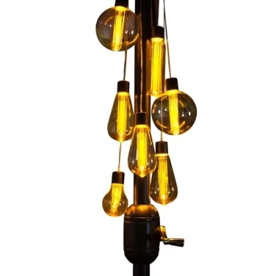 Afbeelding van Noma Garden Art : Fit &amp; Forget: 7 vintage gloeilampen Parasol Cluster LED lampen 1017012