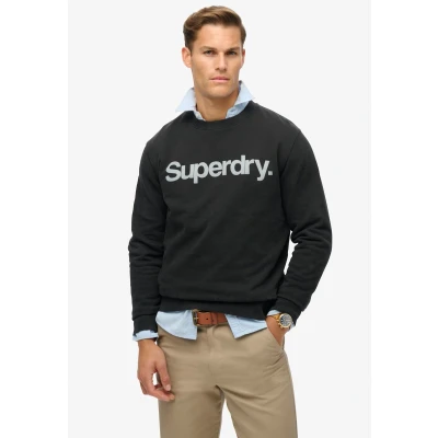Afbeelding van Superdry Mannen Core Logo City Sweatshirt met Ronde Hals en Losse Pasvorm Groen Grootte: L