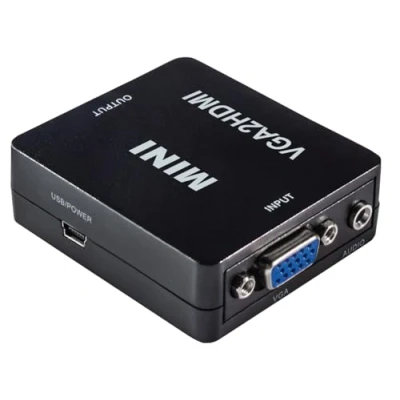 Afbeelding van MAXTRACK VGA naar HDMI converter CS40L, adapter, HDMI, plug &amp; play, 1080p/60Hz Full HD, adapter compatibel met pc/laptop, projector, monitor, incl. USB stroomkabel