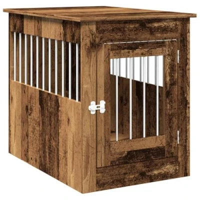 Afbeelding van vidaXL Hondenbench 55x80x68 cm bewerkt hout oud houtkleurig