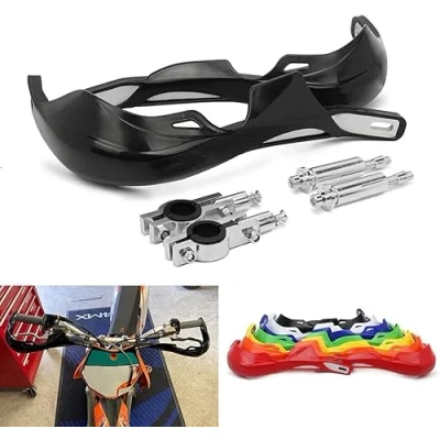 Afbeelding van Handbescherming voor motorfiets, handbescherming, motorstuur, 22 mm tot 28 mm, Ron ATV Pit Bike Off Road Motocross Enduro MX zwart