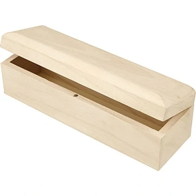 Afbeelding van CREATIV 577330 1 delige houten langwerpige doos magnetische vangstlift omhoog deksel, hout