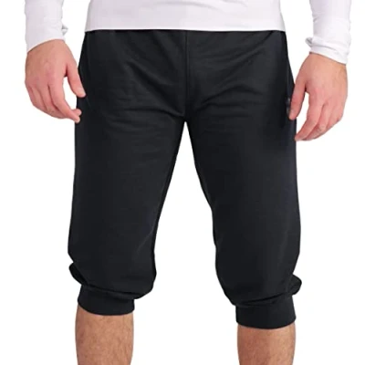 Afbeelding van Gennadi Hoppe Heren 3/4 joggingbroek trainingsbroek sportbroek bermuda sport shorts korte broek capribroek, blauw (navy), 4XL