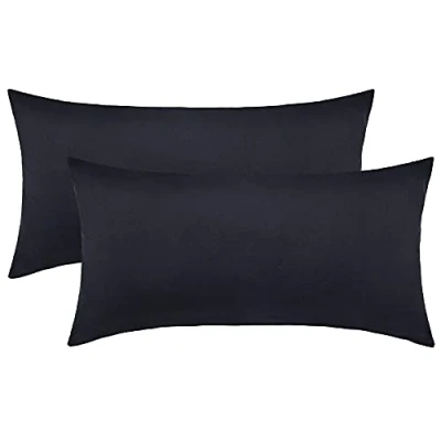 Afbeelding van NatureMark 2 pack jersey kussensloop kussenslopen zijslaper nekkussen vele maten en kleuren OEKO TEX (40 x 60 cm (nekkussen geschikt), zwart)